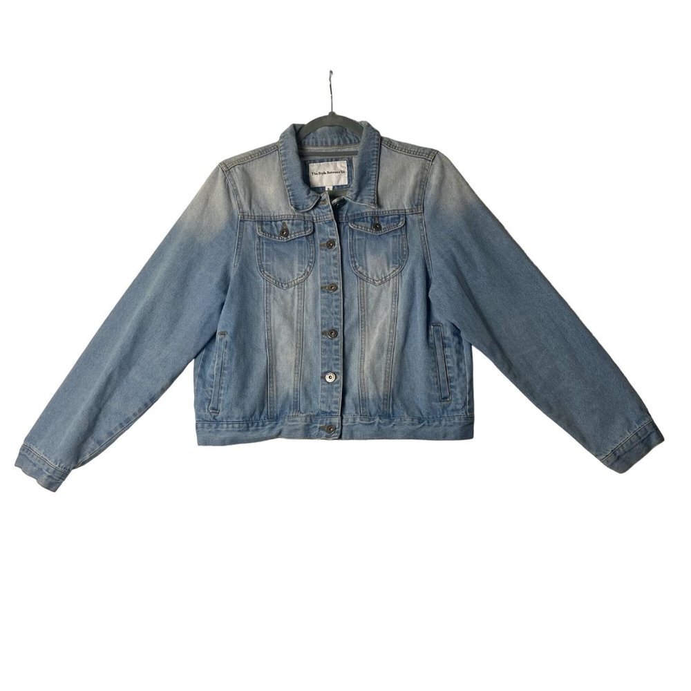 The Style Between Us Women Blue Light‎ Wash Denim Jean Jacket Sz XL